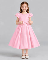 Pink Ball Gown Girls Formal Dresses Front