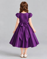 Purple Ball Gown Girls Formal Dresses Back