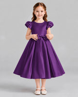 Purple Ball Gown Girls Formal Dresses Front