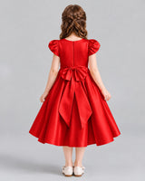 Red Ball Gown Girls Formal Dresses Back