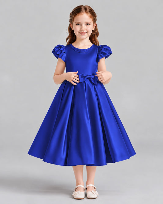 Royal Blue Ball Gown Girls Formal Dresses Front
