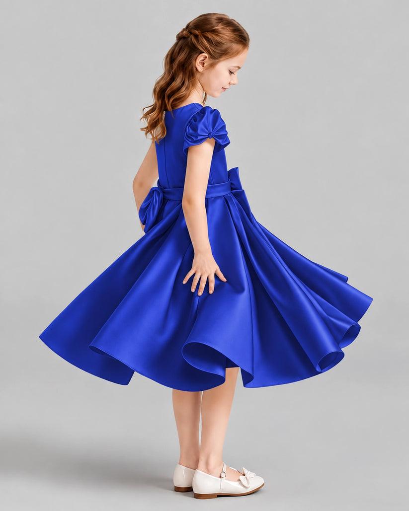 Royal Blue Ball Gown Girls Formal Dresses Side