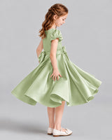 Sage Green Ball Gown Girls Formal Dresses Side