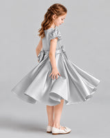Silver Ball Gown Girls Formal Dresses Side