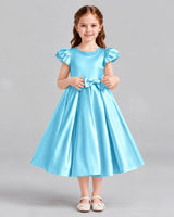 Sky Blue Ball Gown Girls Formal Dresses Front
