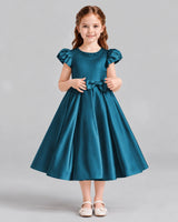 Teal Ball Gown Girls Formal Dresses Front