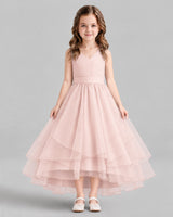 Blush Pink Ball Gown Flower Girl Dresses Front