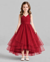 Burgundy Ball Gown Flower Girl Dresses Front