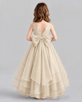 Champagne Ball Gown Flower Girl Dresses Back