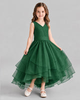 Dark Green Ball Gown Flower Girl Dresses Side