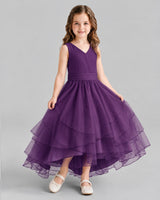Grape Ball Gown Flower Girl Dresses Side