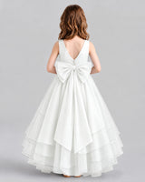 Ivory Ball Gown Flower Girl Dresses Back