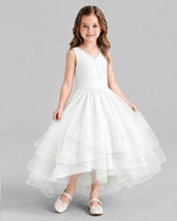 Ivory Ball Gown Flower Girl Dresses Side