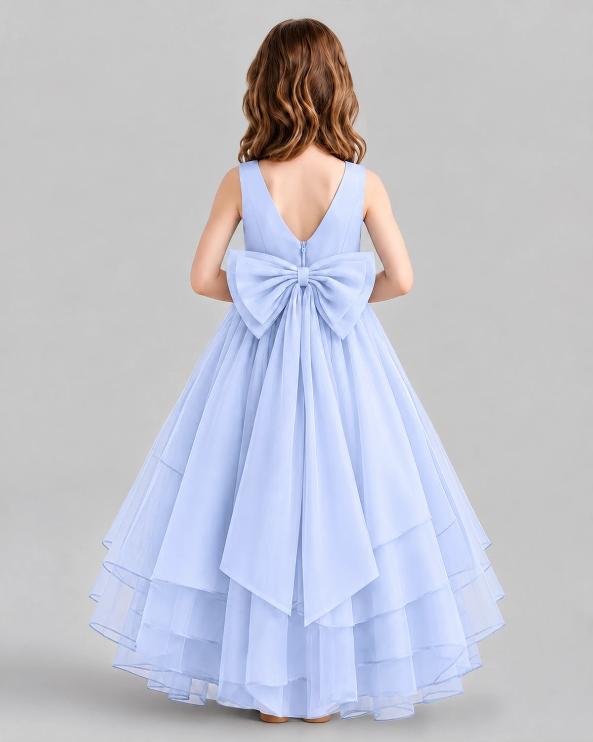 Lavender Ball Gown Flower Girl Dresses Back