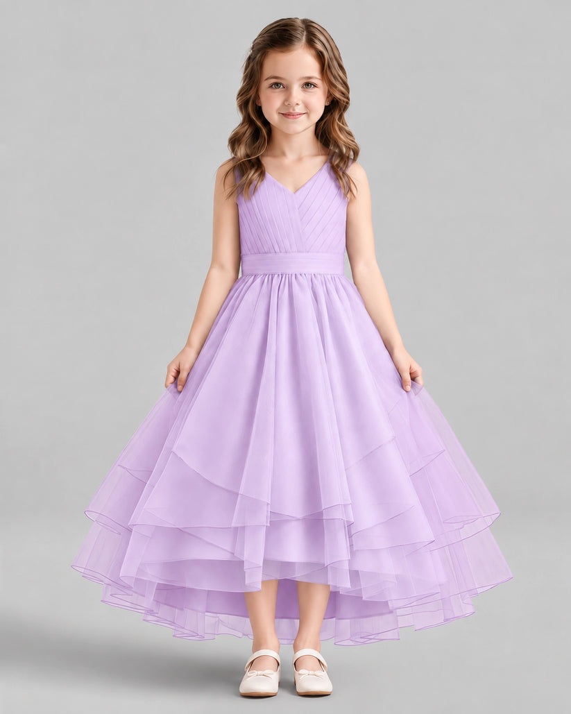 Lilac Ball Gown Flower Girl Dresses Front