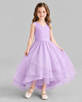Lilac Ball Gown Flower Girl Dresses Side