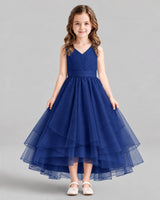 Navy Blue Ball Gown Flower Girl Dresses Front