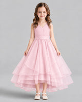 Pink Ball Gown Flower Girl Dresses Front