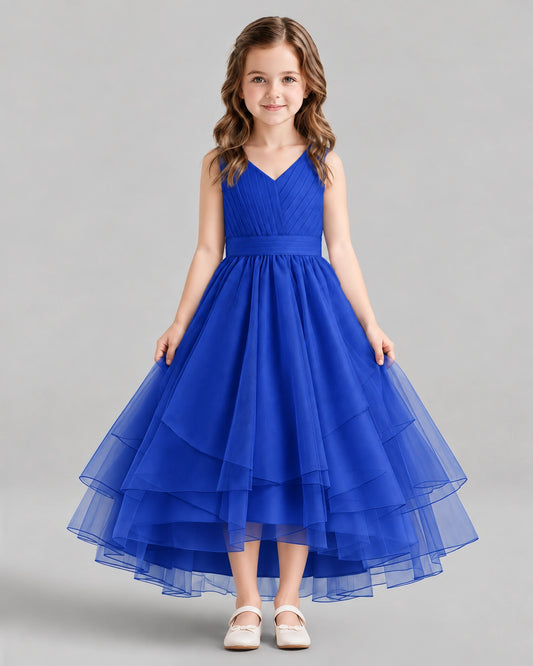 Royal Blue Ball Gown Flower Girl Dresses Front