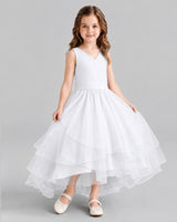 White Ball Gown Flower Girl Dresses Side