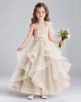 Champagne Ball Gown Girls Formal Dresses Front