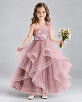 Dusty Rose Ball Gown Girls Formal Dresses Front