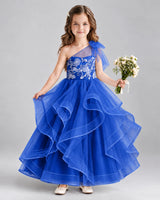 Royal Blue Ball Gown Girls Formal Dresses Front