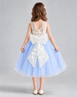 Lavender A-line Flower Girl Dresses Back