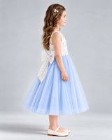 Lavender A-line Flower Girl Dresses Side