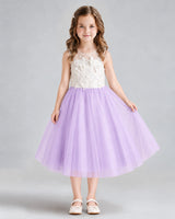 Lilac A-line Flower Girl Dresses Front
