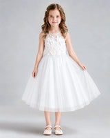 White A-line Flower Girl Dresses Front