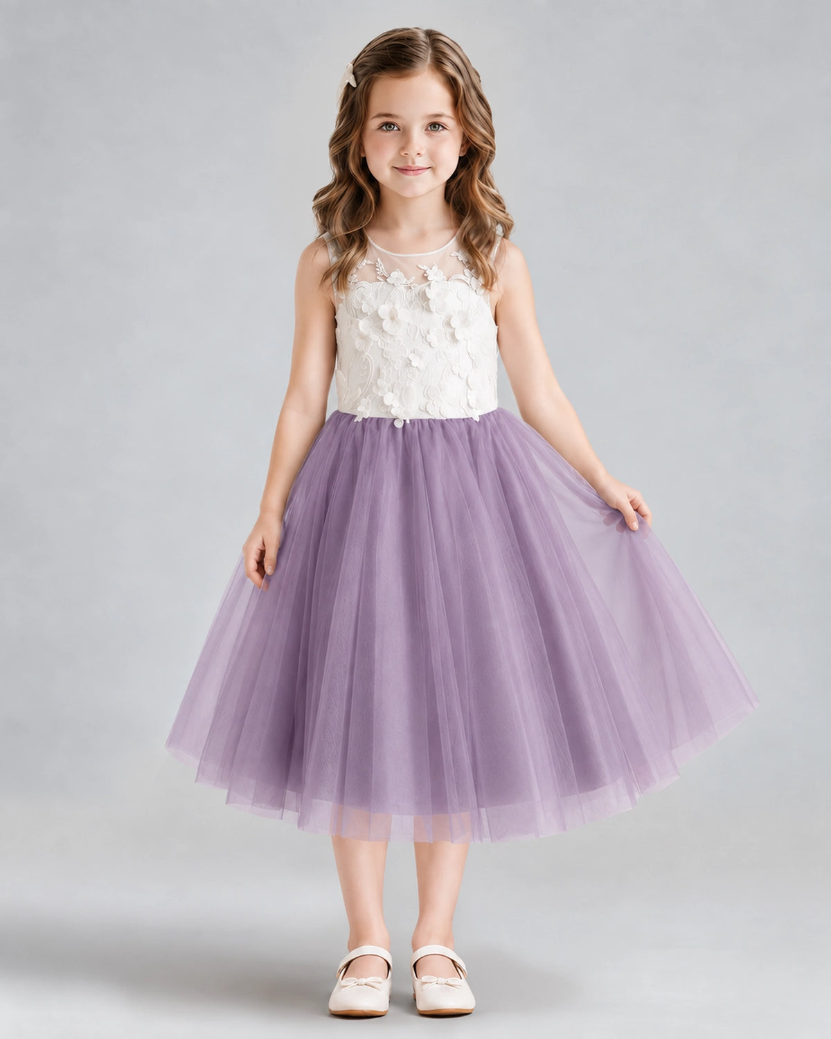 Wisteria A-line Flower Girl Dresses Front