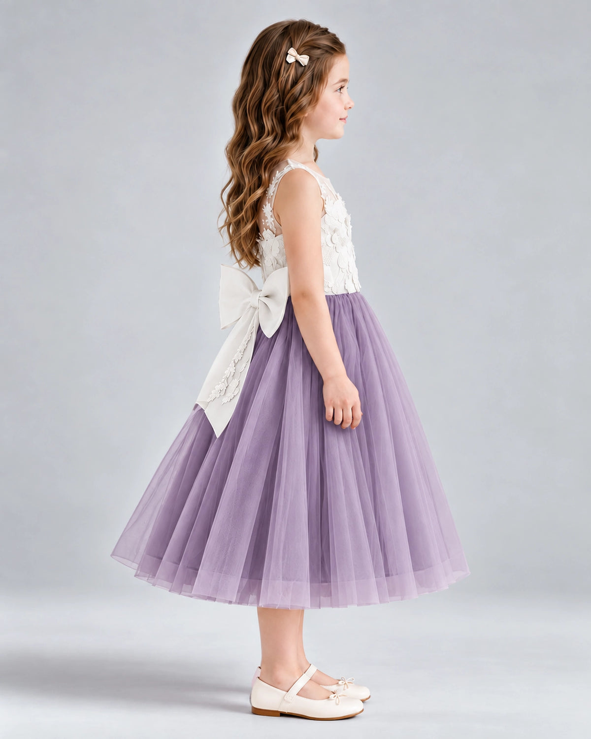Wisteria A-line Flower Girl Dresses Side