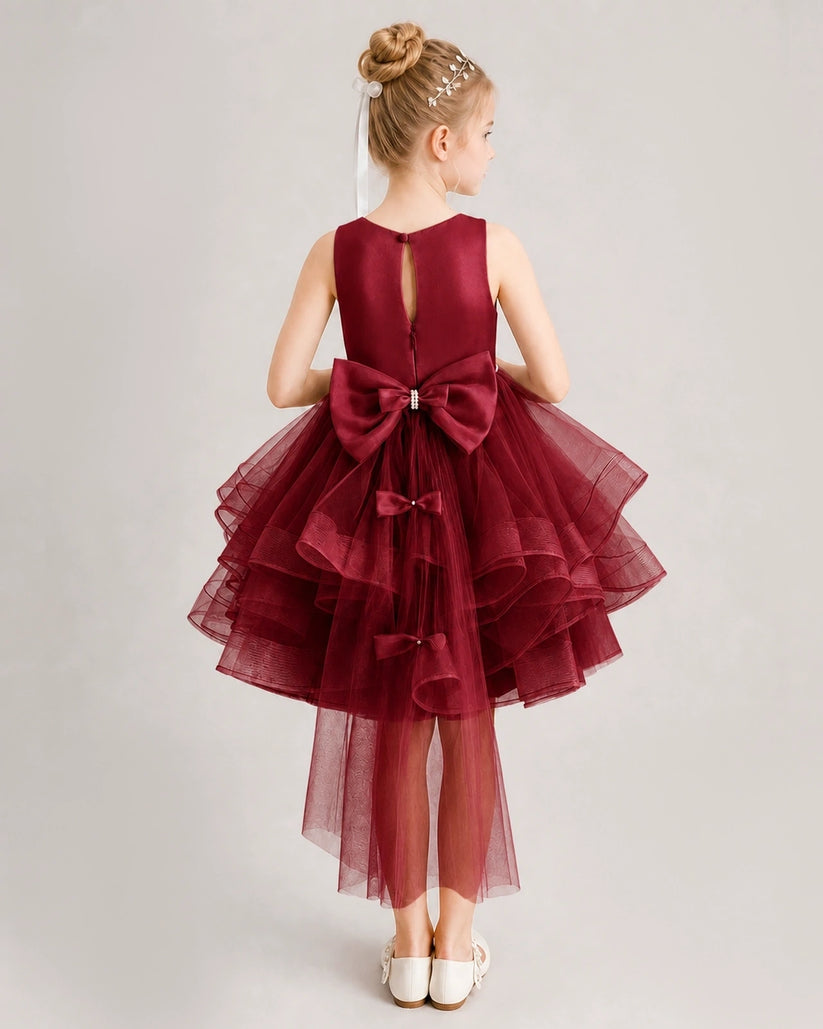 Windred Tulle A-line Girls Formal Dress Back View