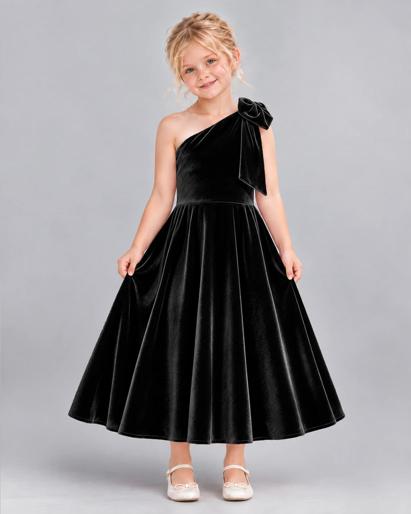 Black Ball Gown Girls Formal Dress Front