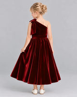 Burgundy Ball Gown Girls Formal Dress Back [Shared]