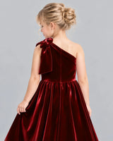 Burgundy Ball Gown Girls Formal Dress Back_Detail [Shared]