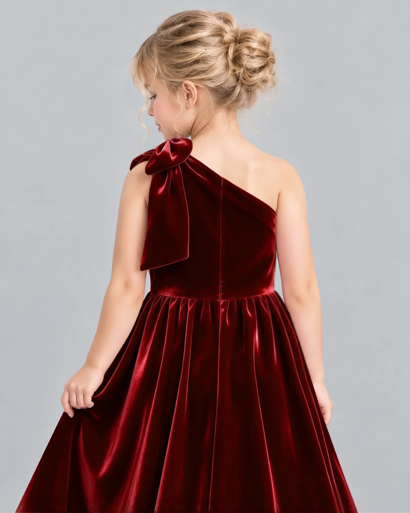 Burgundy Ball Gown Girls Formal Dress Back_Detail [Shared]