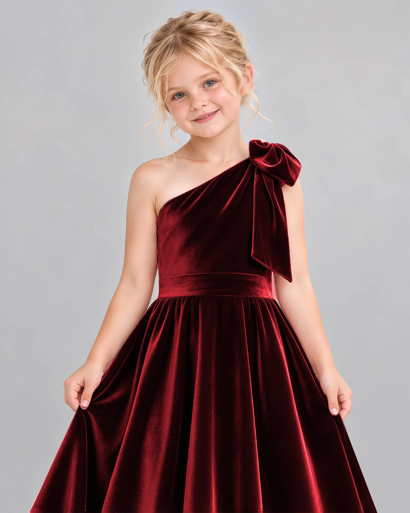 Burgundy Ball Gown Girls Formal Dress Detail [Shared]