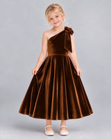 Chocolate Ball Gown Girls Formal Dress Front
