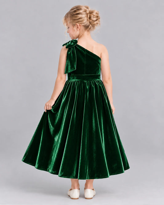 Dark Green Ball Gown Girls Formal Dress Back [Shared]