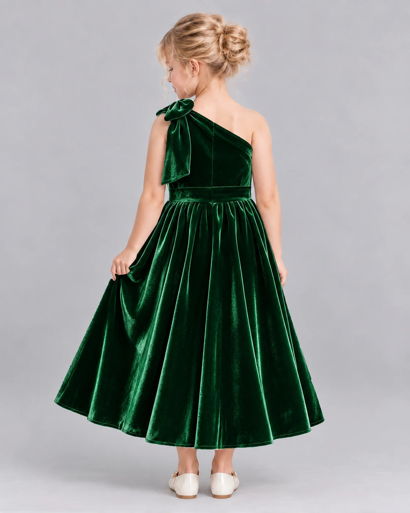Dark Green Ball Gown Girls Formal Dress Back [Shared]