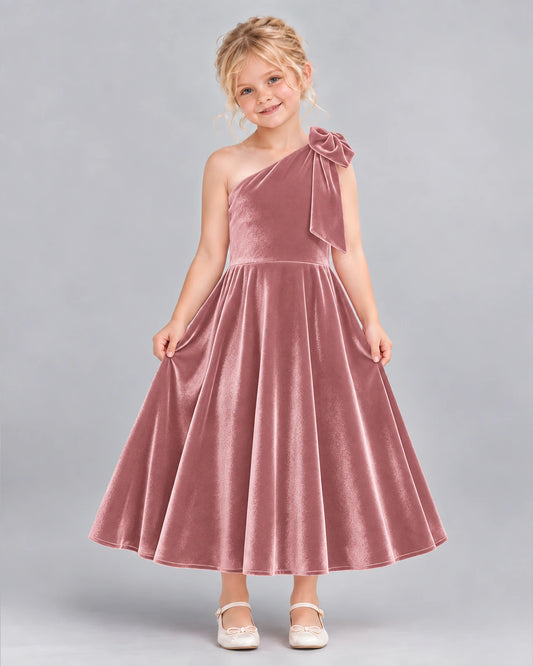 Dusty Rose Ball Gown Girls Formal Dress Front