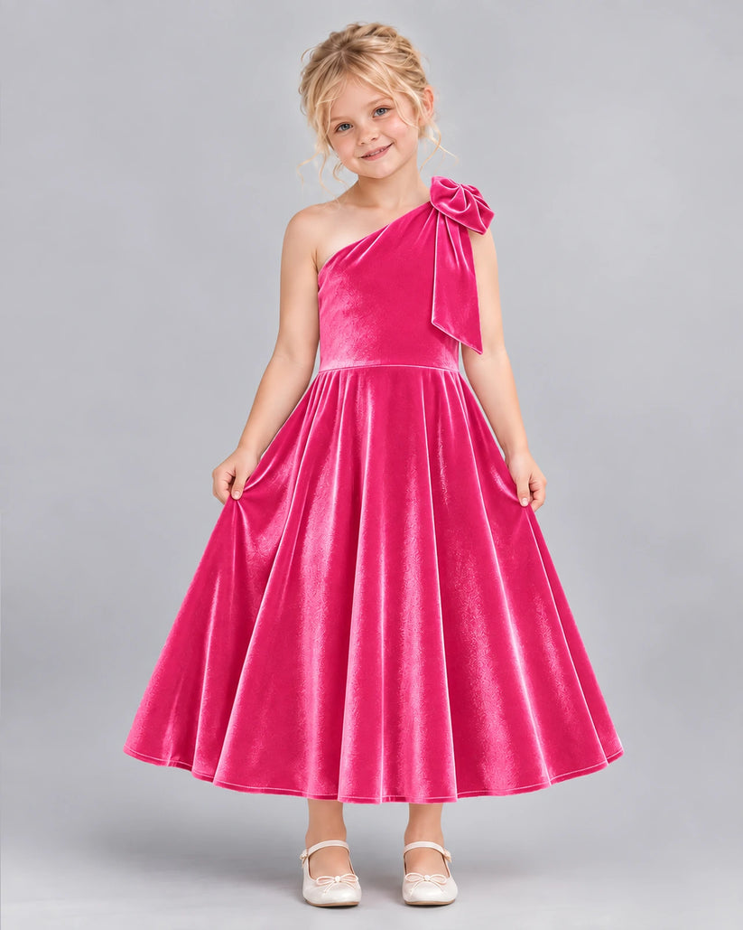 Hot Pink Ball Gown Girls Formal Dress Front