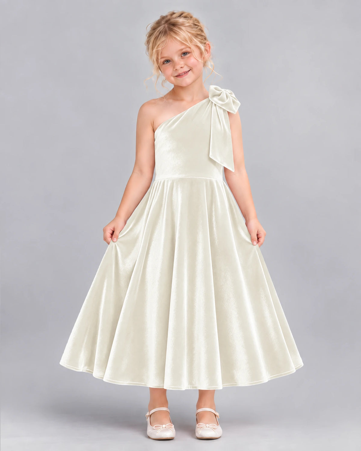 Ivory Ball Gown Girls Formal Dress Front