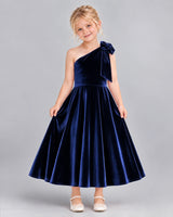 Navy Blue Ball Gown Girls Formal Dress Front