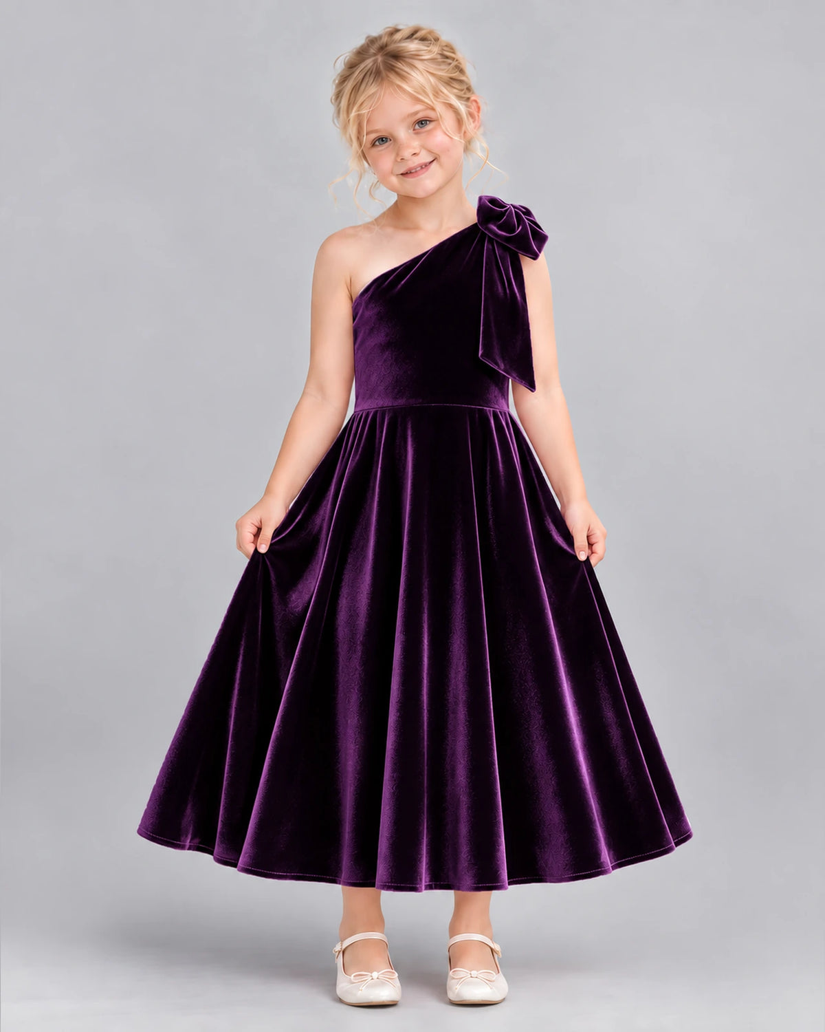 Purple Ball Gown Girls Formal Dress Front