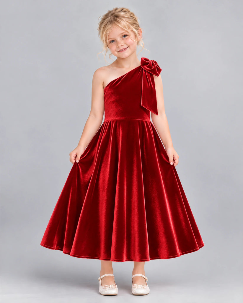 Red Ball Gown Girls Formal Dress Front