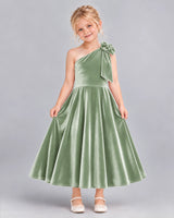Sage Green Ball Gown Girls Formal Dress Front