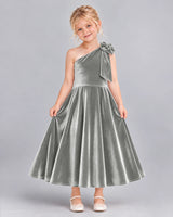 Silver Ball Gown Girls Formal Dress Front